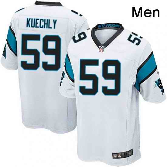 Mens Nike Carolina Panthers 59 Luke Kuechly Game White NFL Jersey